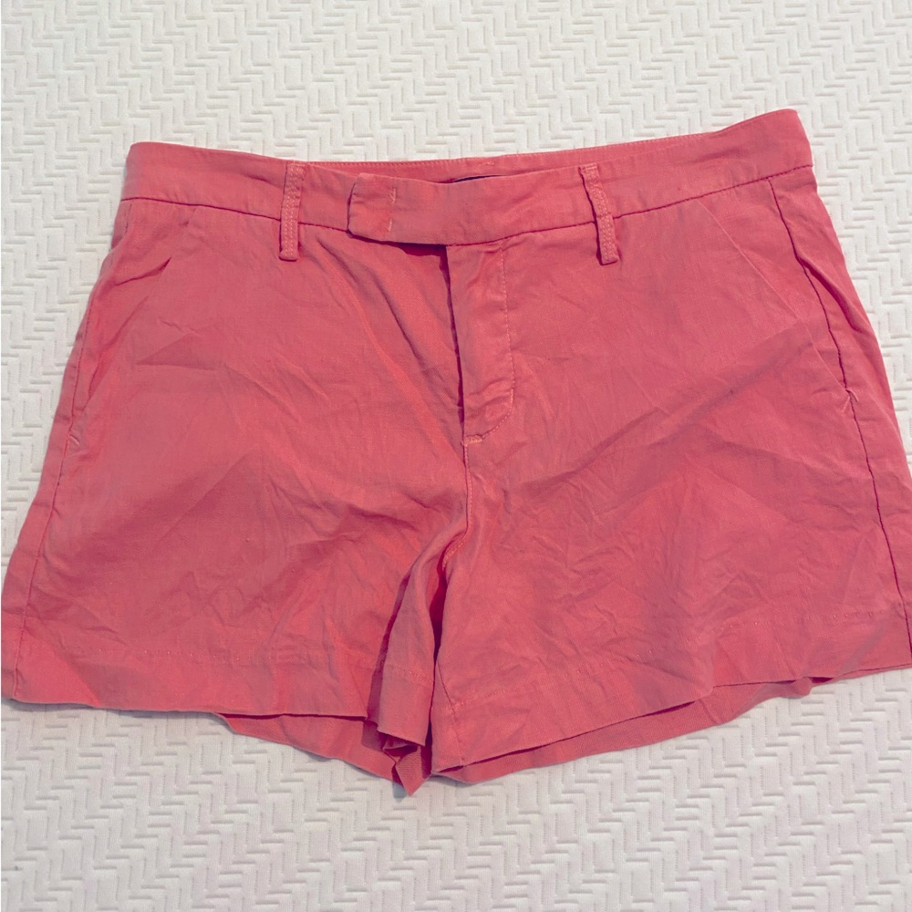 Coral Linen Shorts